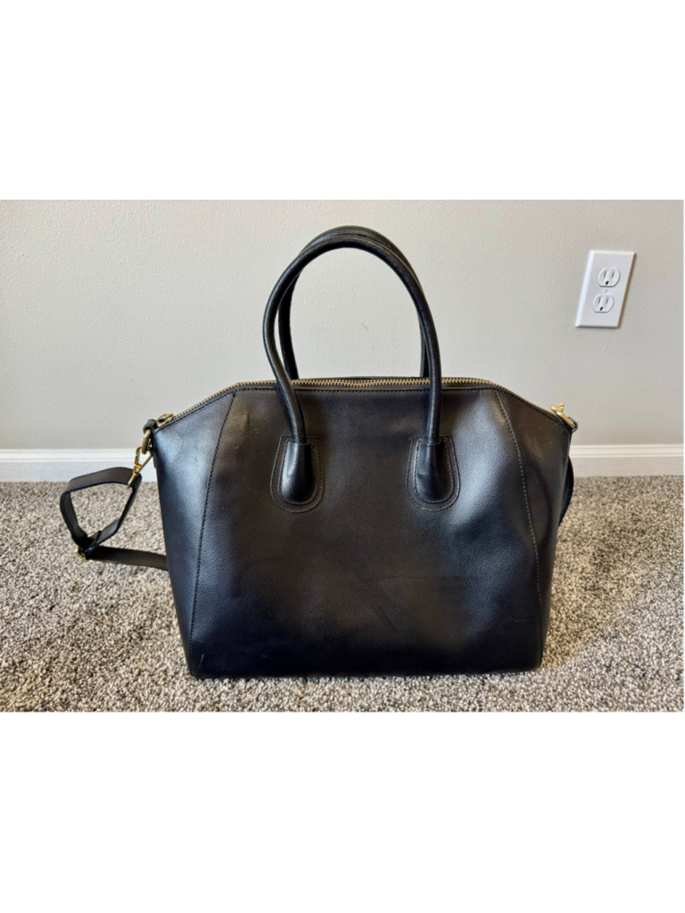 Women's Luana Ferracuti Black Leather Large Satchel Bag Made in Italy - Picture 4 of 16